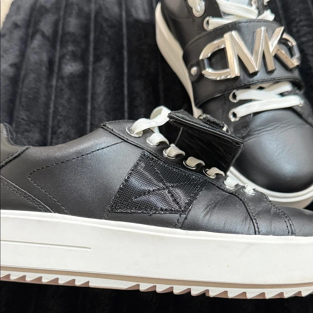 Michael Kors Black Sneakers with Silver Logo - Picture 2 of 4